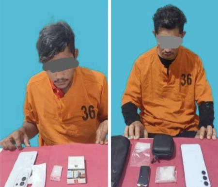 Dari pondok hingga pinggir jalan, dua pengedar sabu dibekuk Polres Pelalawan (foto/Andy)